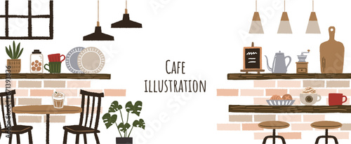 おしゃれなカフェのイラスト