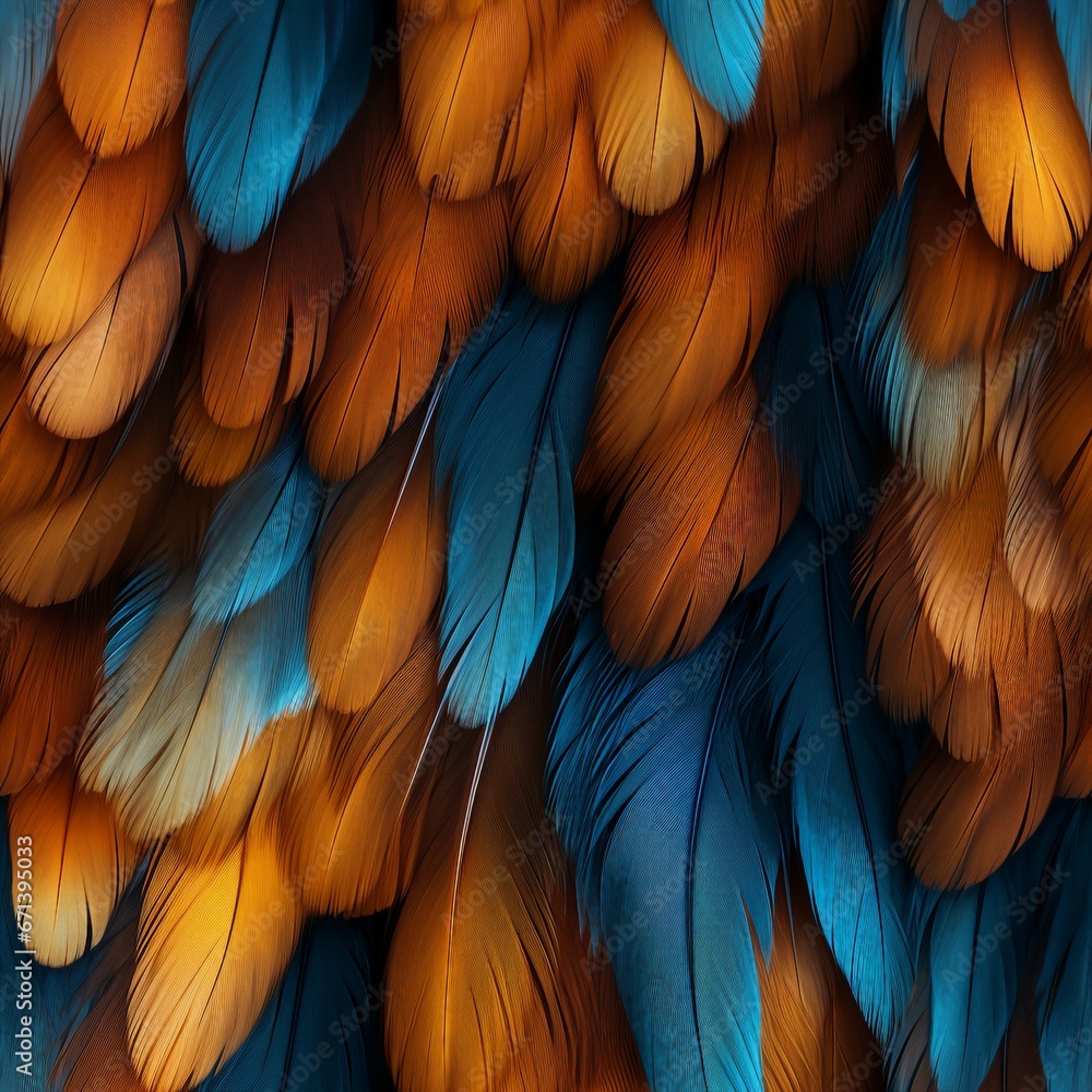 Fototapeta premium Close-up image of Feather, seamless image