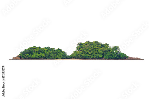 On a backdrop of stunning sea islands in PNG, there are mountain trees.