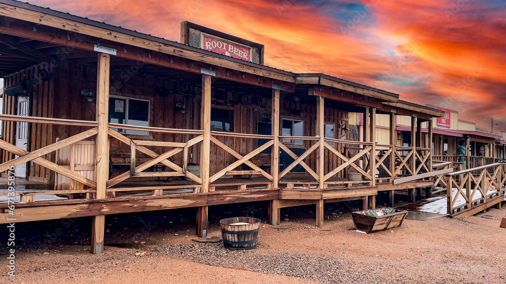 The old west town of the Hualapai Indian Reservation at the west gate of the Grand Canyon National Park, in the US state of Arizona.