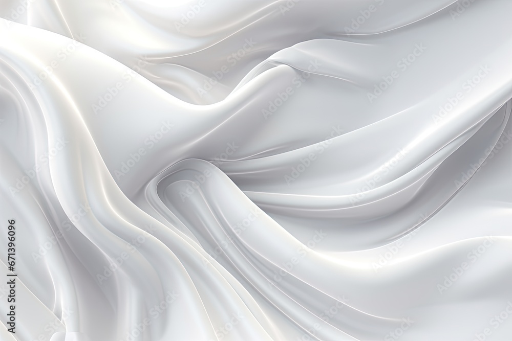 Abstract Soft Waves of White Fabric - 3D Illustration Abstract Soft Waves of White Fabric - 3D Illustration