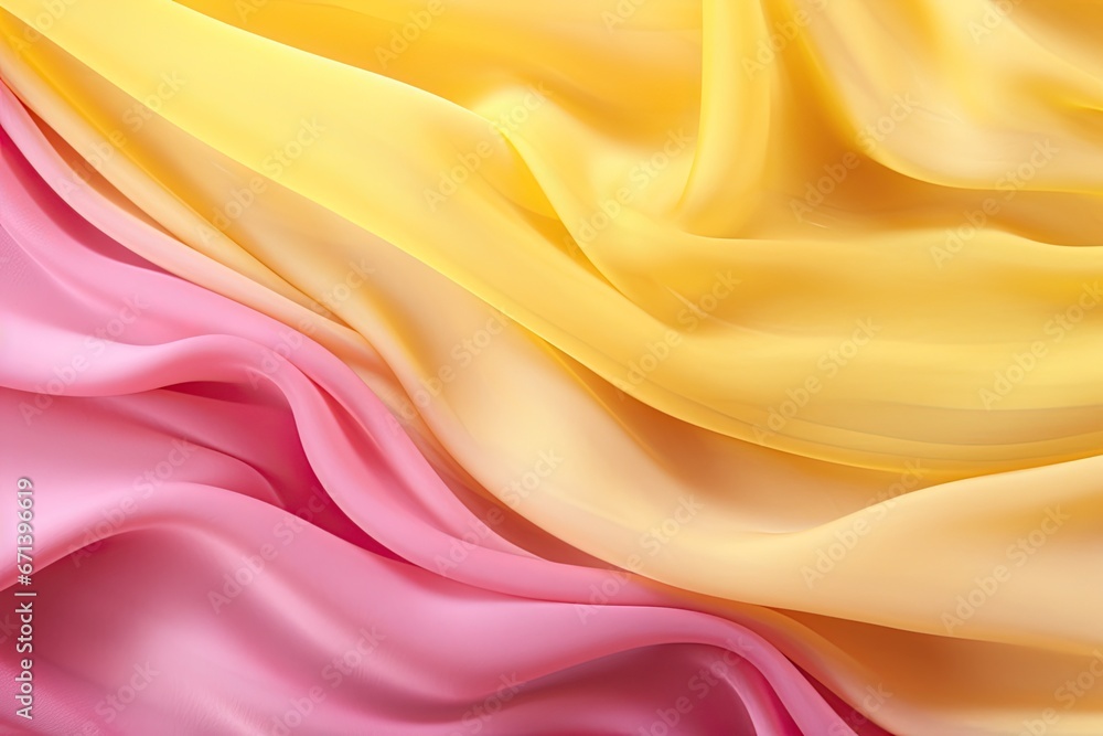 Obraz premium Chiffon Carousel: Pink and Yellow Fabric Texture