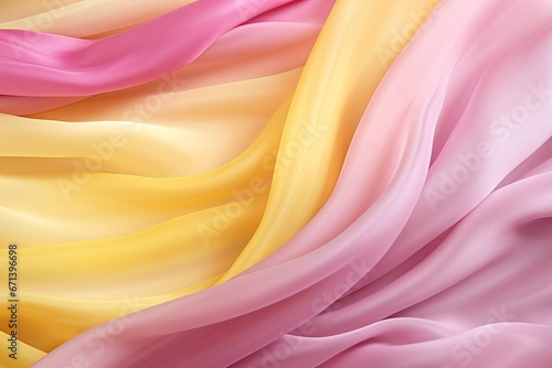 Chiffon Charm: Pink and Yellow Fabric Texture for Stunning Diverse Backgrounds