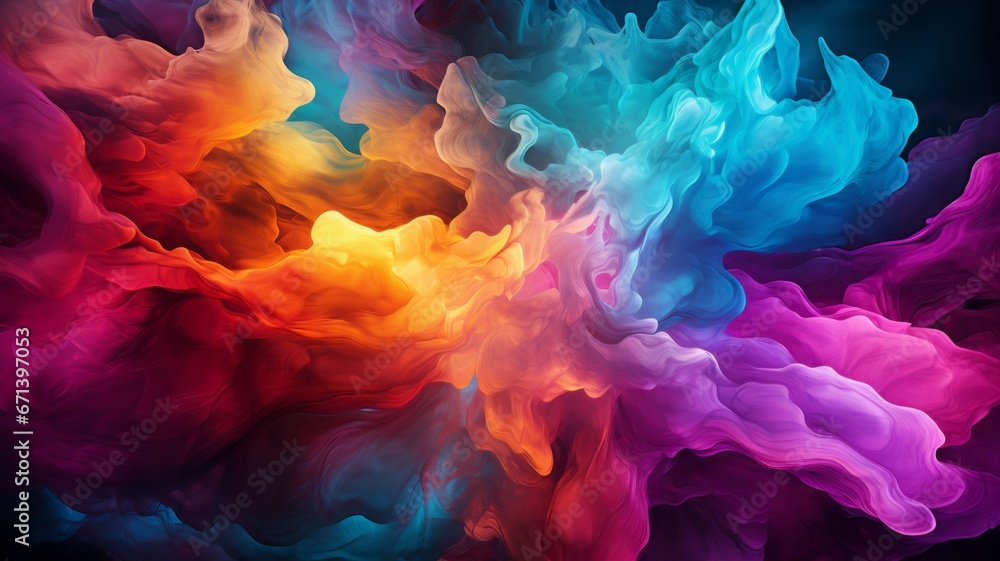 colorful explosion of liquid colors