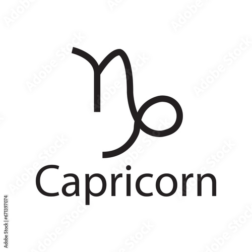 capricorn zodiac symbol icon vector