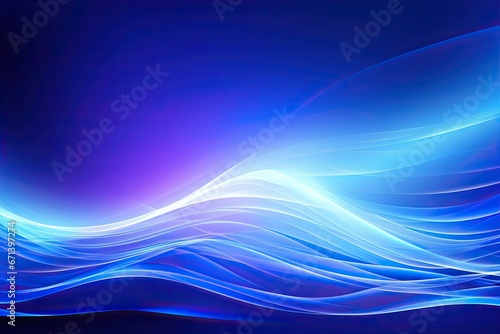 Digital Aurora: Abstract Blue Light Wave Technology Background Image