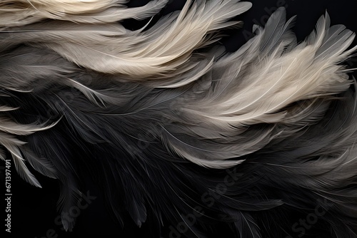 Black Feather Abstract Background: Elegance in Simplicity