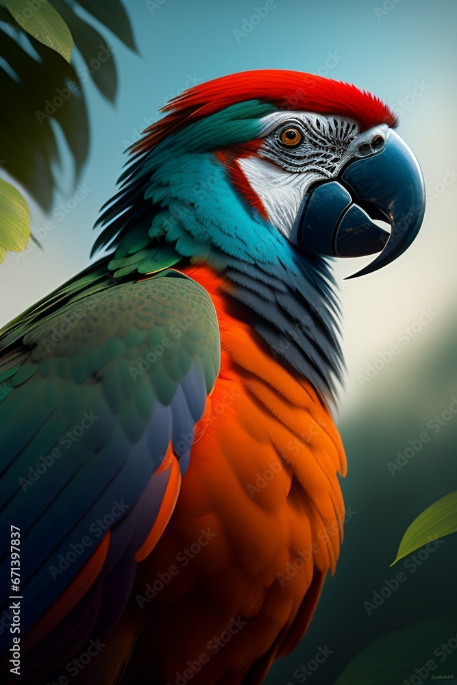 Fototapeta premium blue and yellow macaw