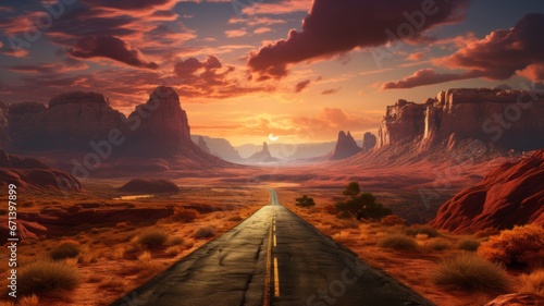 a road that goes through the desert © senadesign