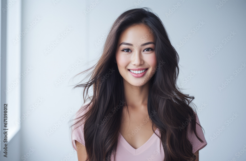 Portrait of a young beautiful Asian woman with long hair Portrait of a young beautiful Asian woman with long hair