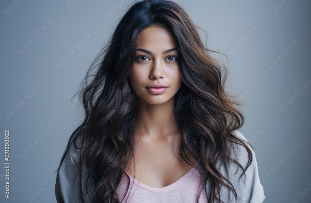 Portrait of a young beautiful Asian woman with long hair Portrait of a young beautiful Asian woman with long hair