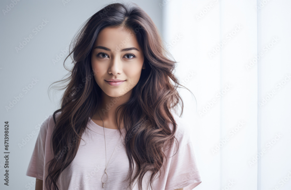 Portrait of a young beautiful Asian woman with long hair Portrait of a young beautiful Asian woman with long hair