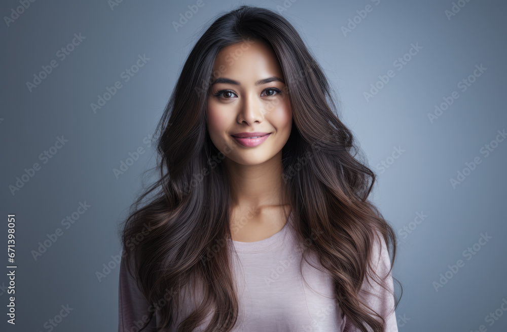 Portrait of a young beautiful Asian woman with long hair Portrait of a young beautiful Asian woman with long hair