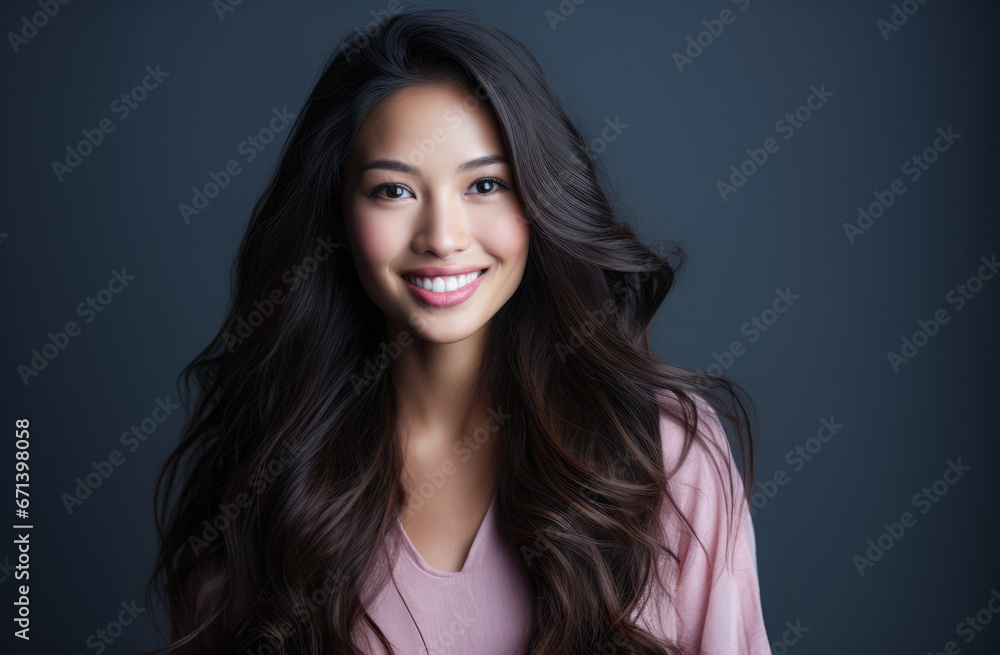 Portrait of a young beautiful Asian woman with long hair Portrait of a young beautiful Asian woman with long hair