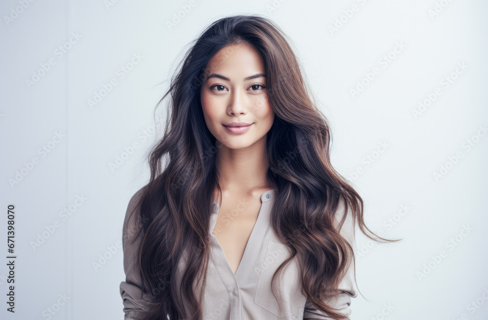 Portrait of a young beautiful Asian woman with long hair Portrait of a young beautiful Asian woman with long hair