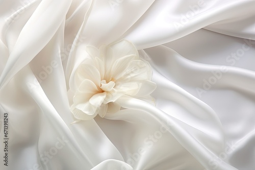 Ivory Impressions: Detailed White Satin Background Designs for Delicate Sophistication