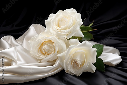 Pearl Pageantry  Luxurious White Silk or Satin for Elegant Wedding Settings