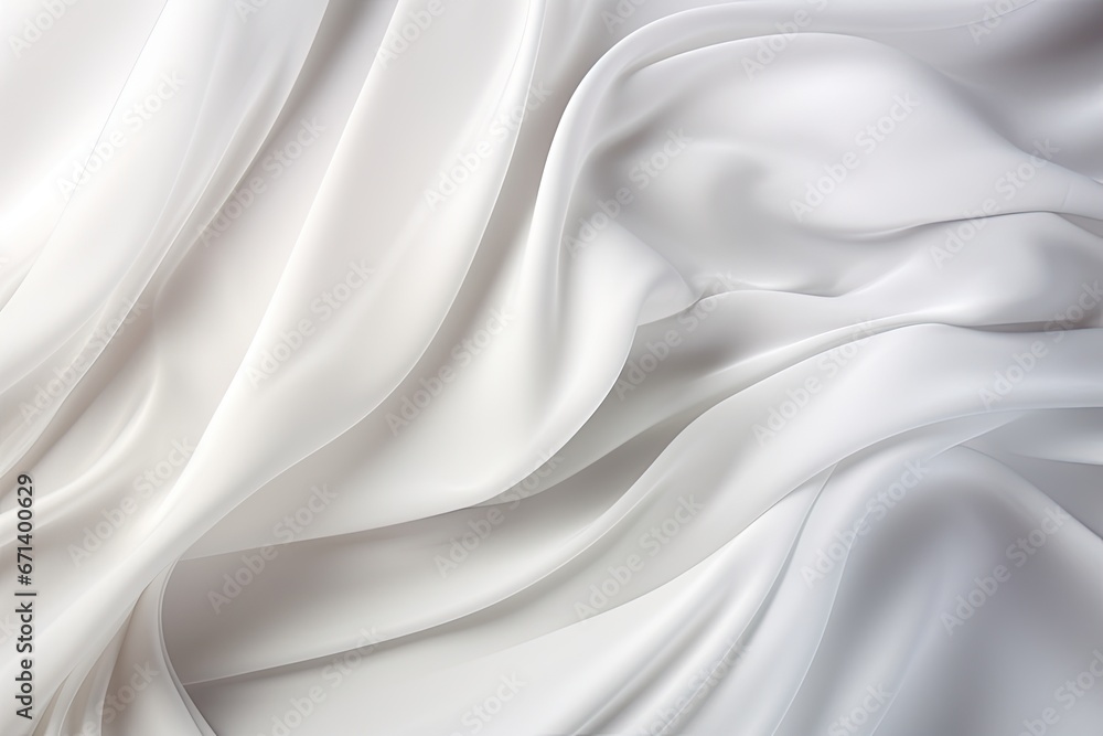 Silky Flow: Abstract White Satin Background with Crease Wavy Folds Silky Flow: Abstract White Satin Background with Crease Wavy Folds