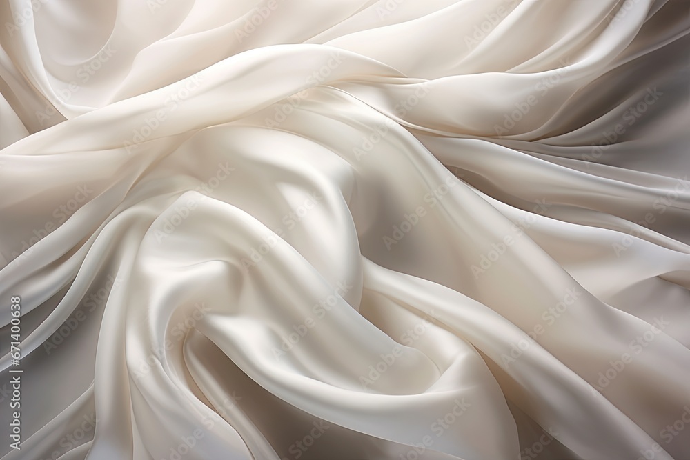 Silken Wind: White Fabric Satin Cloth Waving in the Wind Silken Wind: White Fabric Satin Cloth Waving in the Wind