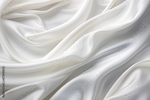 Silky Rhapsody: Abstract White Satin Cloth