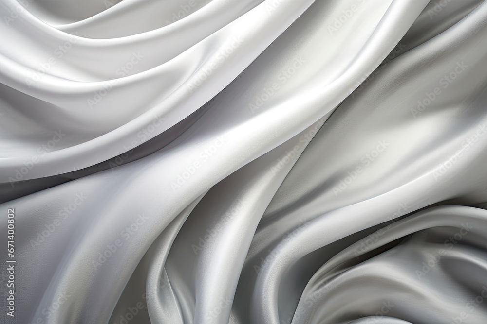 Silver Spectrum: Soft Blur Pattern on Gray Satin Fabric - Unique Backgrounds