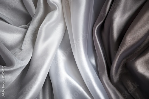Silver Shimmer: Gray Satin Textures with Soft Blur Patterns for Backgrounds