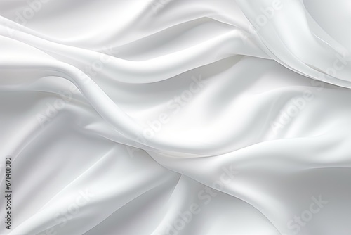 Motion Beauty: Soft Waves on White Cloth Abstract Background