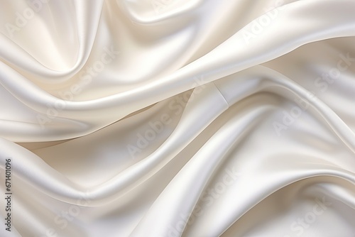 The Grace of Drapery: White Satin Silky Cloth Background