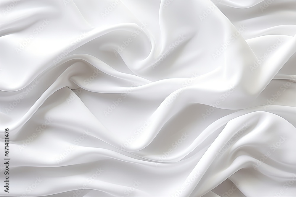 White Ripples: Wavy White Cloth Background with Soft Waves White Ripples: Wavy White Cloth Background with Soft Waves