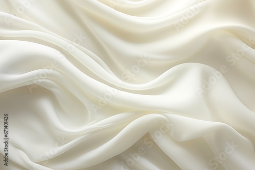 Waves of Ivory: Abstract White Cloth Background