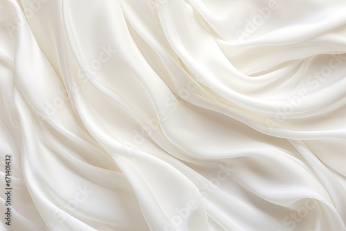 Abstract White Cloth Background with Soft Waves
