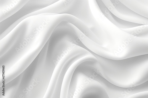 White Cloth Abstract Background with Soft Wave Patterns