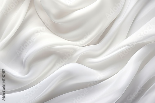 White Waves: Abstract Soft Waves of White Fabric Background