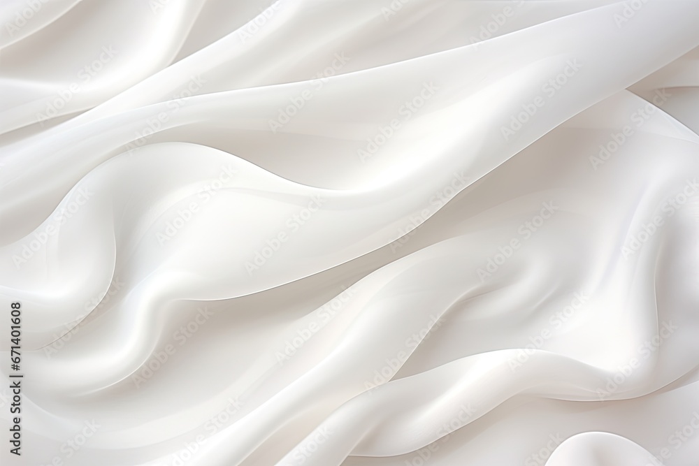 Woven Silk: Abstract Soft Waves on White Cloth Background Woven Silk: Abstract Soft Waves on White Cloth Background