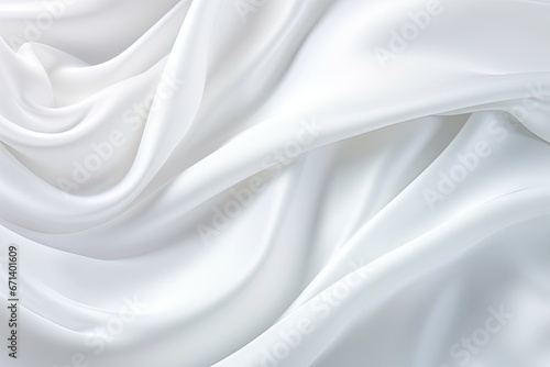 Woven Silk: Abstract Soft Waves on White Cloth