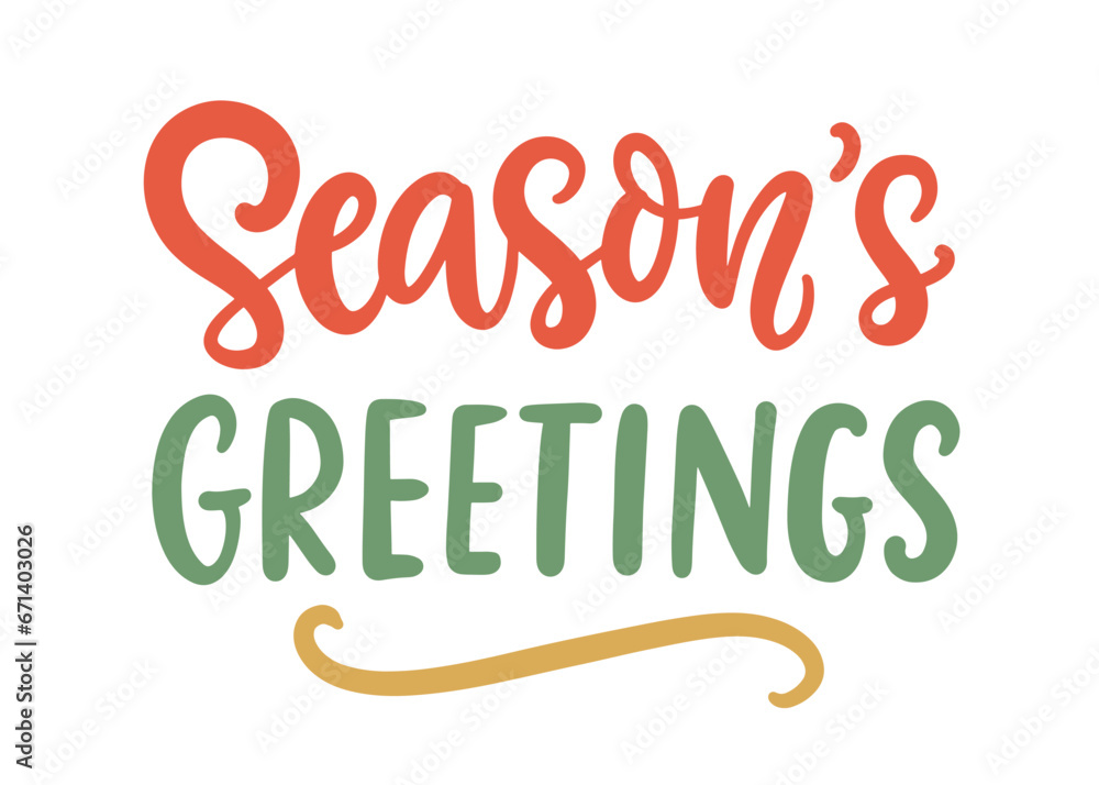 Seasons Greeting Christmas calligraphy banner Seasons Greeting Christmas calligraphy banner