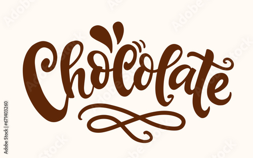 Chocolate calligraphy logo lettering banner word
