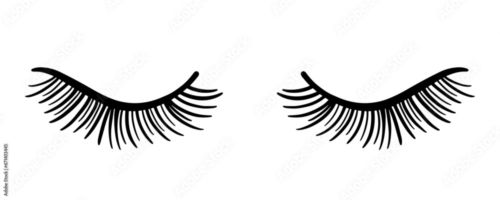 False Eyelashes Illustration. Female Lashes Icon