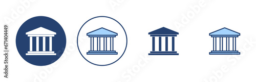 Bank icon vector. Bank sign and symbol, museum, university