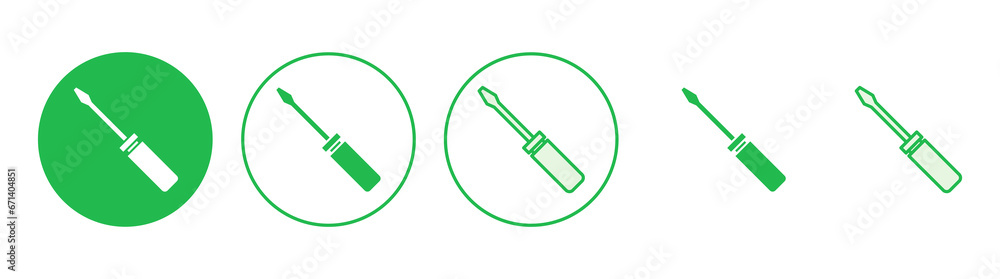 Screwdriver icon set. tools icon vector Screwdriver icon set. tools icon vector