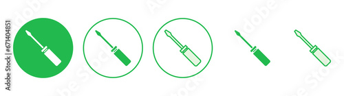 Screwdriver icon set. tools icon vector