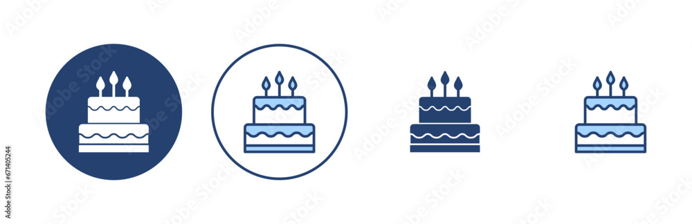 Cake icon vector. Cake sign and symbol. Birthday cake icon Cake icon vector. Cake sign and symbol. Birthday cake icon