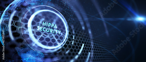 Cyber security data protection business technology privacy concept. Hippa Security. 3d illustration