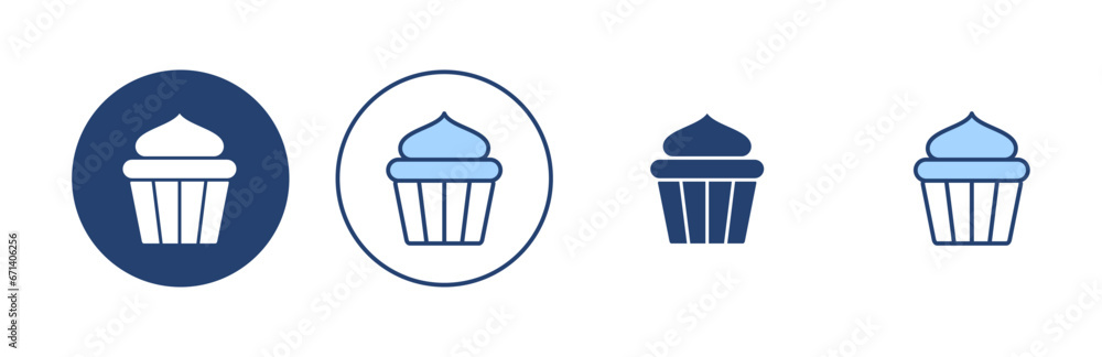 Cup cake icon vector. Cup cake sign and symbol