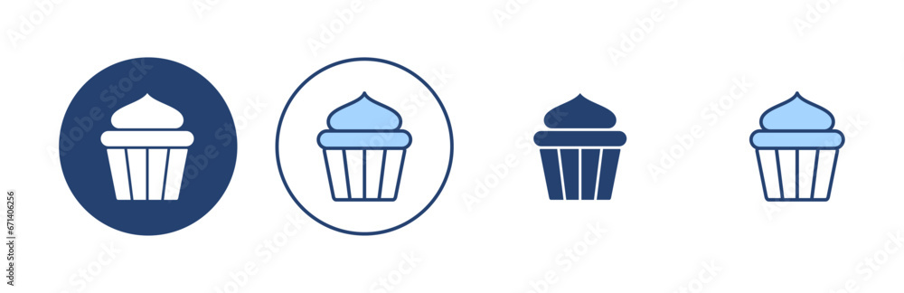 Cup cake icon vector. Cup cake sign and symbol Cup cake icon vector. Cup cake sign and symbol