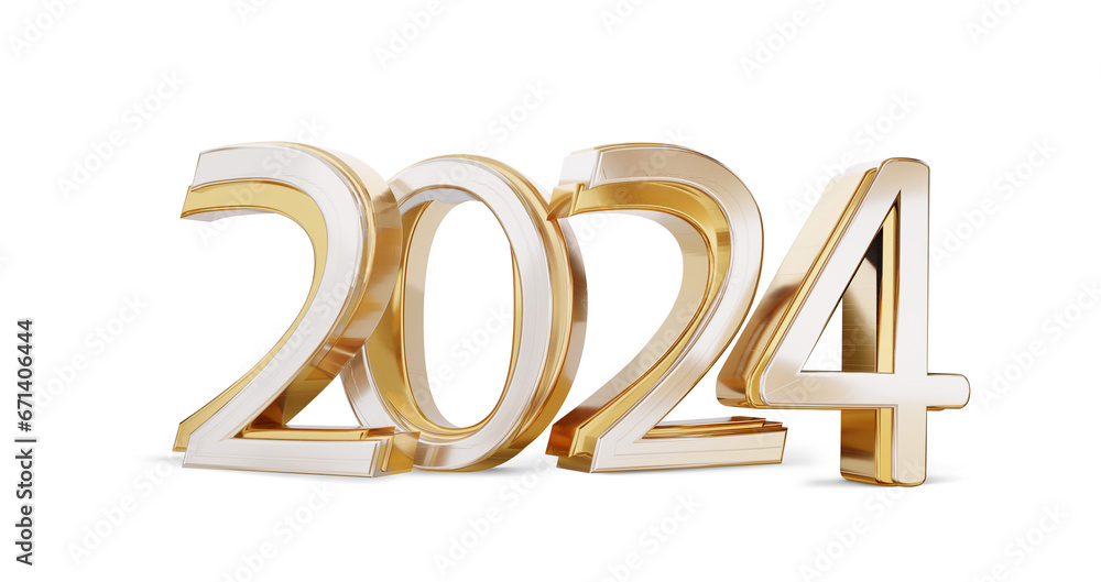 2024 golden gold bold letters as new year, luxury wealth glossy metallic, Sylvester or year 2024, silver golden 3d-illustration isolated 2024 golden gold bold letters as new year, luxury wealth glossy metallic, Sylvester or year 2024, silver golden 3d-illustration isolated