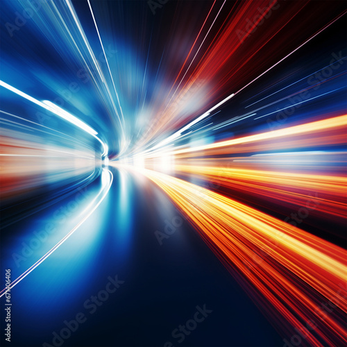 High speed, Radial motion blur background, ai technology © Rashid