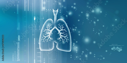 Healthy Human Lungs 2d illustration
