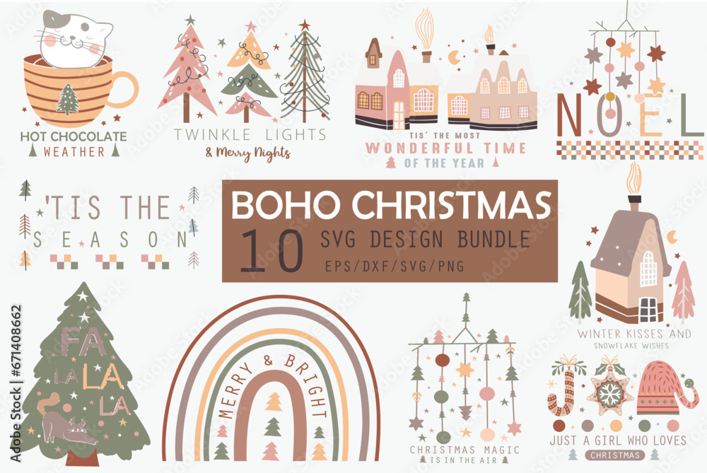 Boho Christmas Design Bundle