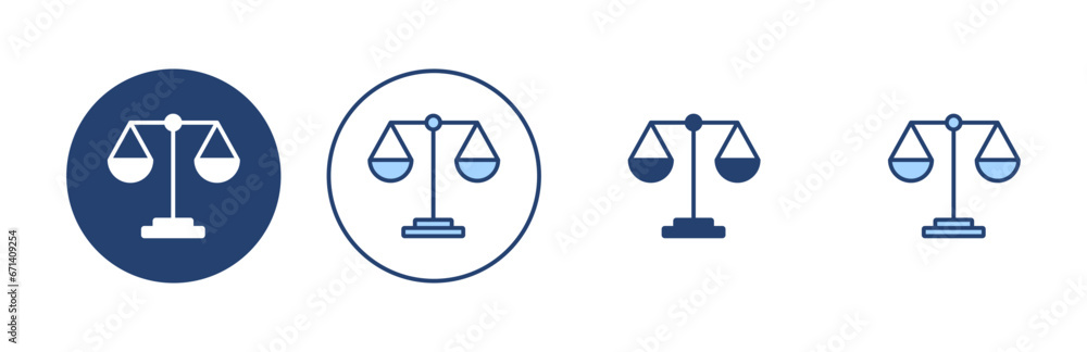 Scales icon vector. Law scale icon. Justice sign and symbol Scales icon vector. Law scale icon. Justice sign and symbol